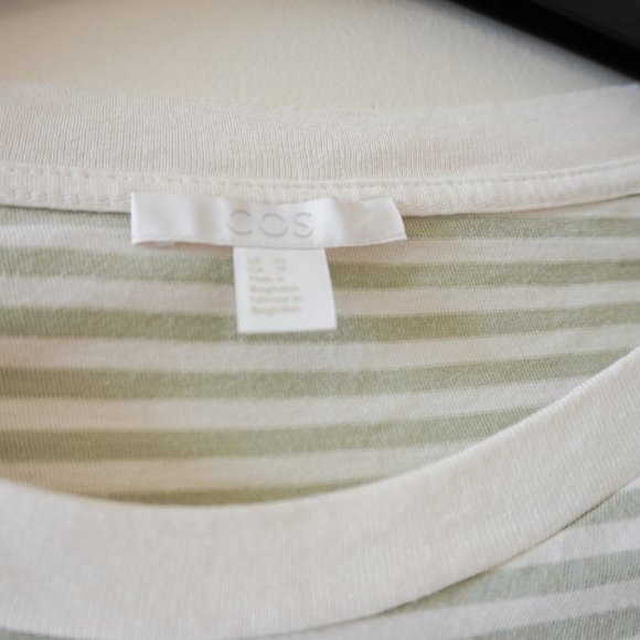COS Green striped 3/4 length tee - Picture 2 of 5